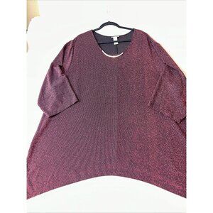 Women’s Catherines Blouse Red Black 3/4 Sleeves Plus Size 5X 34/36